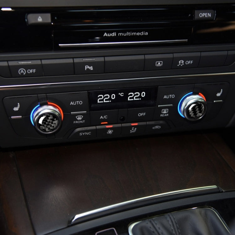 คาร์บอนไฟเบอร์เครื่องปรับอากาศปุ่มสติกเกอร์ตกแต่งสำหรับ Audi A6 S6 C7 A7 S7 4G8 2012-2018, ซ้ายและขวา Universal, Air Conditioning Button