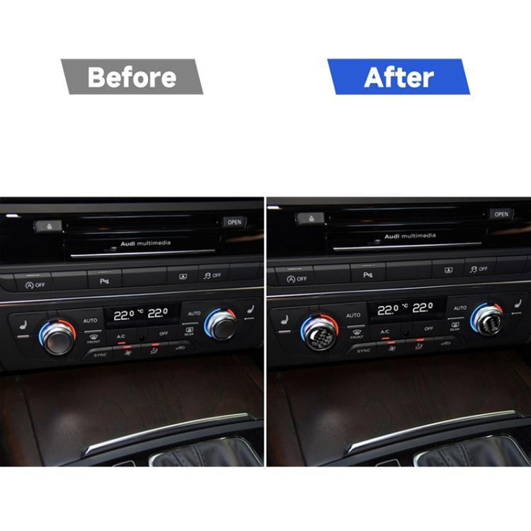 คาร์บอนไฟเบอร์เครื่องปรับอากาศปุ่มสติกเกอร์ตกแต่งสำหรับ Audi A6 S6 C7 A7 S7 4G8 2012-2018, ซ้ายและขวา Universal, Air Conditioning Button