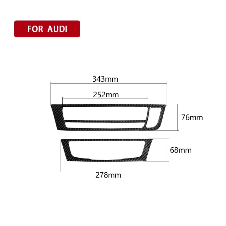 คาร์บอนไฟเบอร์เครื่องปรับอากาศ CD แผงตกแต่งสติกเกอร์สำหรับ Audi A6 S6 C7 A7 S7 4G8 2012-2018, ขวาไดรฟ์, Air Conditioning CD Panel, Right Drive