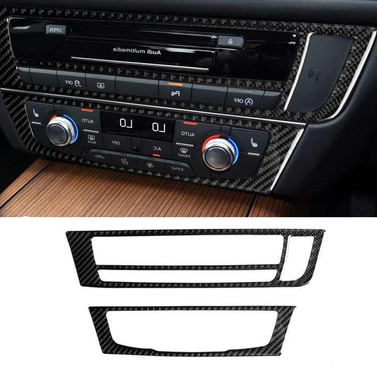 คาร์บอนไฟเบอร์เครื่องปรับอากาศ CD แผงตกแต่งสติกเกอร์สำหรับ Audi A6 S6 C7 A7 S7 4G8 2012-2018, ขวาไดรฟ์, Air Conditioning CD Panel, Right Drive