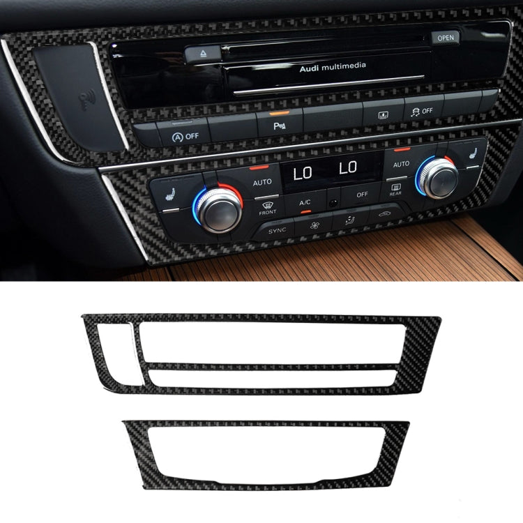 คาร์บอนไฟเบอร์เครื่องปรับอากาศCDแผงสติกเกอร์ตกแต่งสำหรับAudi A6 S6 C7 A7 S7 4G8 2012-2018,ไดรฟ์ซ้าย, Air Conditioning CD Panel, Left Drive