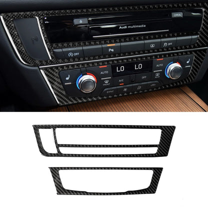 คาร์บอนไฟเบอร์เครื่องปรับอากาศCDแผงสติกเกอร์ตกแต่งสำหรับAudi A6 S6 C7 A7 S7 4G8 2012-2018,ไดรฟ์ซ้าย, Air Conditioning CD Panel, Left Drive