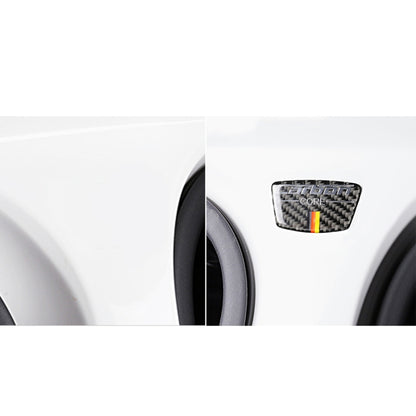 รถคาร์บอนไฟเบอร์ธงเยอรมันรูปแบบเสาประตูสติกเกอร์ตกแต่งสำหรับ Audi TT, ไดรฟ์ซ้ายและขวาสากล, Doorpost German Color