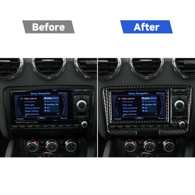 คาร์บอนไฟเบอร์เครื่องปรับอากาศ CD แผงสติกเกอร์ตกแต่งสำหรับ Audi TT 8n 8J MK123 TTRS 2008-2014, ไดรฟ์ซ้ายและขวา Universal, สไตล์, Air Conditioning CD Panel A