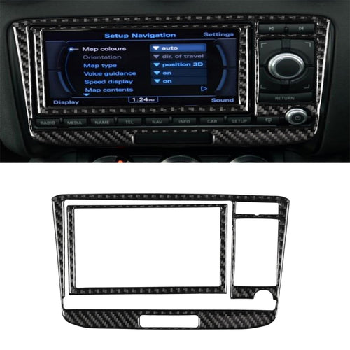 คาร์บอนไฟเบอร์เครื่องปรับอากาศ CD แผงสติกเกอร์ตกแต่งสำหรับ Audi TT 8n 8J MK123 TTRS 2008-2014, ไดรฟ์ซ้ายและขวา Universal, สไตล์, Air Conditioning CD Panel A