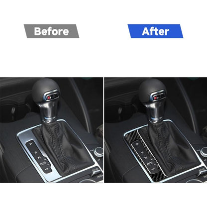 รถคาร์บอนไฟเบอร์เกียร์ Shift กรอบสติกเกอร์ตกแต่งสำหรับ Audi A3 / 8V 2014-2019 ไดรฟ์ซ้าย, Gear Shift Frame, Left Drive