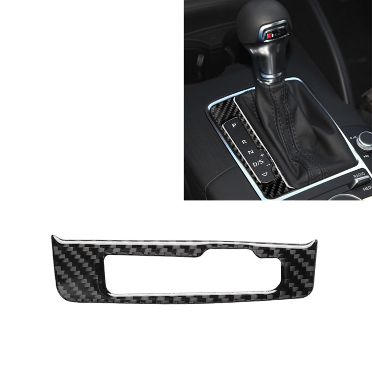 รถคาร์บอนไฟเบอร์เกียร์ Shift กรอบสติกเกอร์ตกแต่งสำหรับ Audi A3 / 8V 2014-2019 ไดรฟ์ซ้าย, Gear Shift Frame, Left Drive