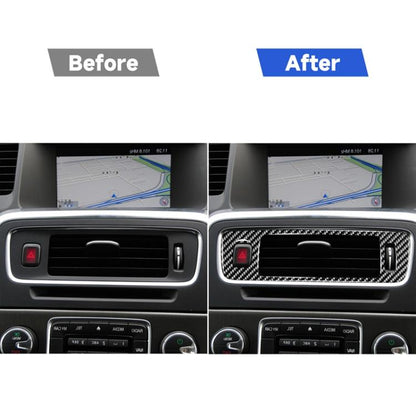 คาร์บอนไฟเบอร์ Central Control ด้านล่าง Air Outlet ตกแต่งสติกเกอร์สำหรับ Volvo V60 2010-2017/S60 2010-2018, ขวา, Central Control Below Air Outlet, Right Drive