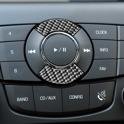 รถคาร์บอนไฟเบอร์ CD ปุ่มสติกเกอร์ตกแต่งสำหรับ Chevrolet Cruze 2009-2015,ซ้ายและขวา Universal, CD Button