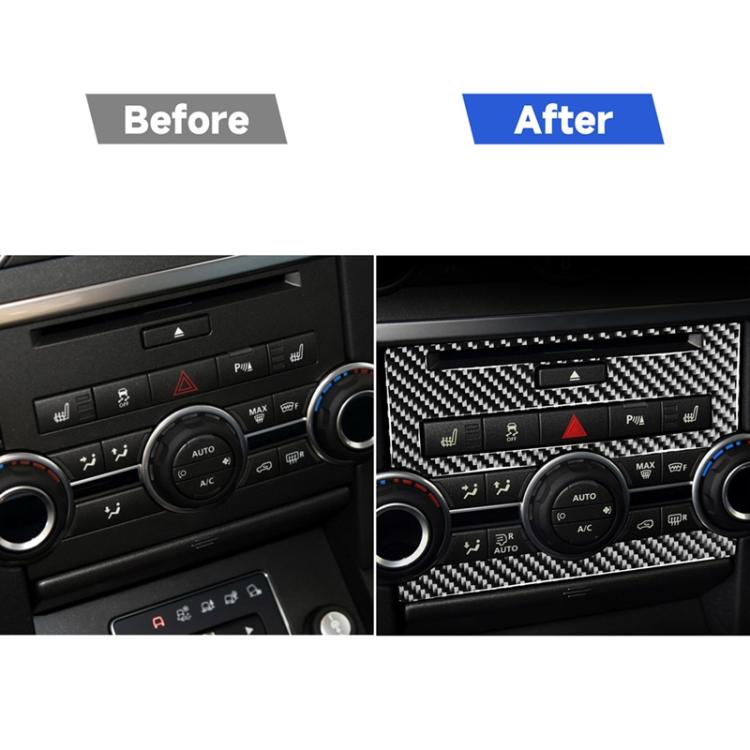 คาร์บอนไฟเบอร์ Central Control CD แผงสติกเกอร์ตกแต่งสำหรับ Land Rover Discovery 4 2010-2016, ซ้ายและขวา Universal, Central Control CD Panel