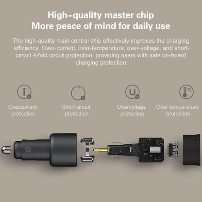 ต้นฉบับ Xiaomi CC07ZM 100W พอร์ตคู่ USB + USB-C / Type-C ที่ชาร์จแบตในรถรุ่นชาร์จเร็ว 1A1C, 100W