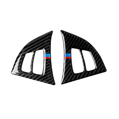 2 ใน 1 รถคาร์บอนไฟเบอร์ Tricolor พวงมาลัยปุ่มสติกเกอร์ตกแต่งสำหรับ BMW E70 X5 2008-2013, ซ้ายและขวาไดรฟ์ Universal, Steering Wheel Buttons(Tricolor)