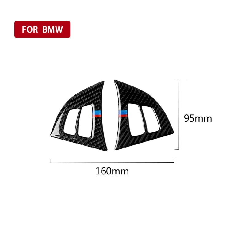 2 ใน 1 รถคาร์บอนไฟเบอร์ Tricolor พวงมาลัยปุ่มสติกเกอร์ตกแต่งสำหรับ BMW E70 X5 2008-2013, ซ้ายและขวาไดรฟ์ Universal, Steering Wheel Buttons(Tricolor)