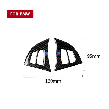 2 ใน 1 รถคาร์บอนไฟเบอร์ Tricolor พวงมาลัยปุ่มสติกเกอร์ตกแต่งสำหรับ BMW E70 X5 2008-2013, ซ้ายและขวาไดรฟ์ Universal, Steering Wheel Buttons(Tricolor)