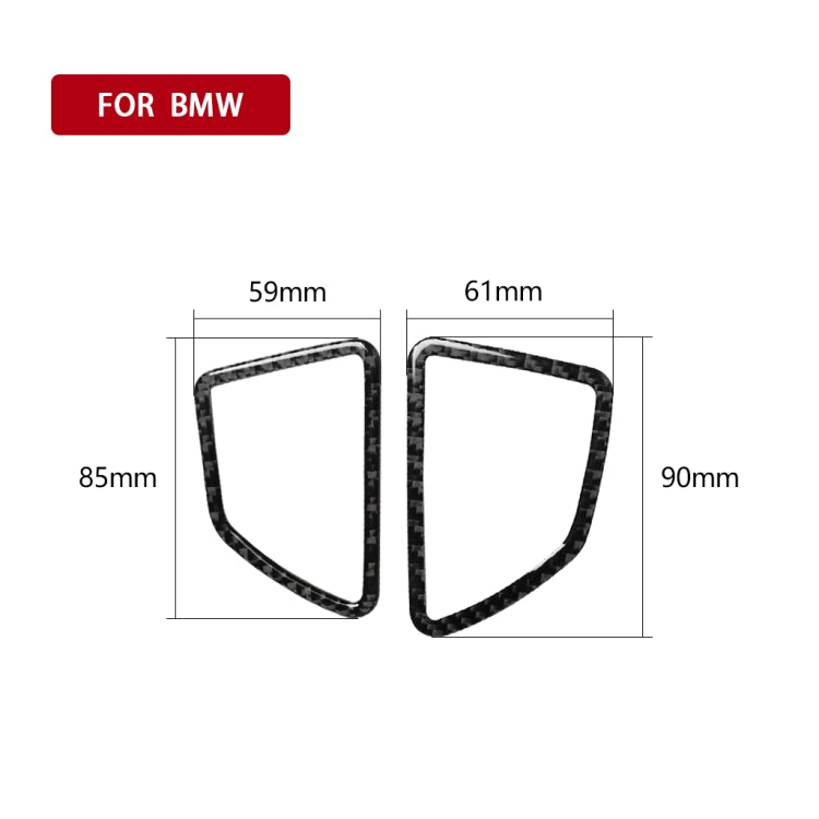 2 ใน 1 รถคาร์บอนไฟเบอร์สีทึบแดชบอร์ด Air Outlet สติกเกอร์ตกแต่งสำหรับ BMW E70 X5 / E71 X6 2008-2013,ไดรฟ์ซ้าย, Dashboard Air Outlet