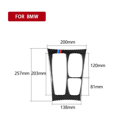 คาร์บอนไฟเบอร์ไตรรงค์เกียร์แผงสติกเกอร์ตกแต่งสำหรับ BMW X5 2008-2013 / X6 2009-2014, การกำหนดค่าสูงไดรฟ์ซ้าย, Gear Panel(Tricolor, High Configuration)