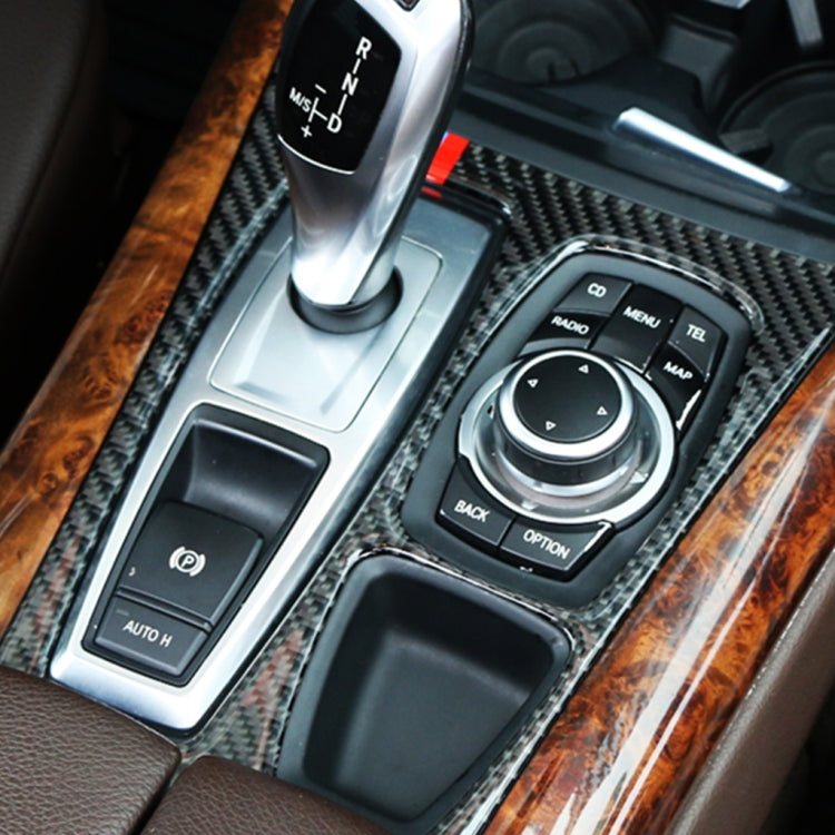 คาร์บอนไฟเบอร์ไตรรงค์เกียร์แผงสติกเกอร์ตกแต่งสำหรับ BMW X5 2008-2013 / X6 2009-2014, การกำหนดค่าสูงไดรฟ์ซ้าย, Gear Panel(Tricolor, High Configuration)