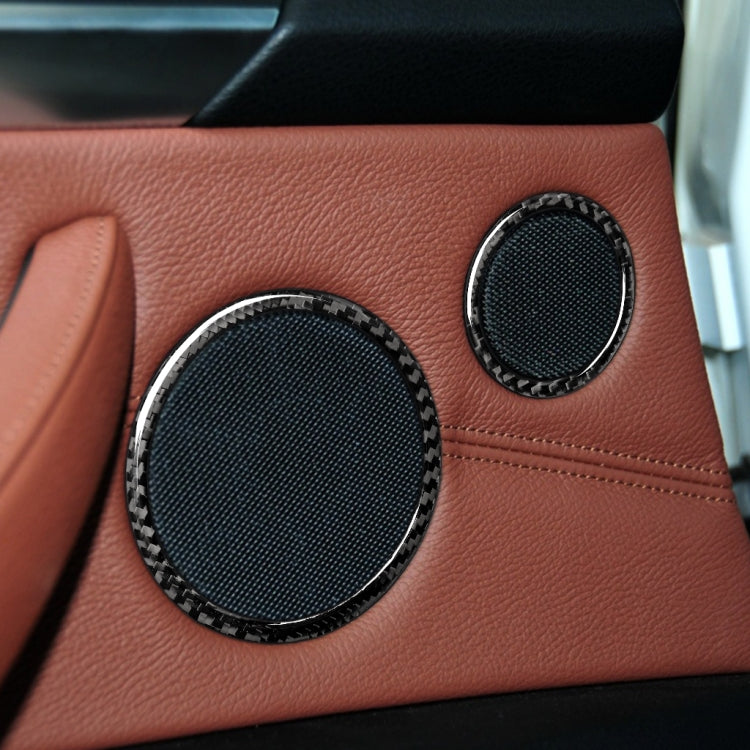 6 ใน 1 รถคาร์บอนไฟเบอร์สีทึบแหวนแตรสติกเกอร์ตกแต่งสำหรับ BMW 2008-2013 E70 / 2008-2014 E71, ไดรฟ์ซ้ายและขวาสากล, Horn Ring