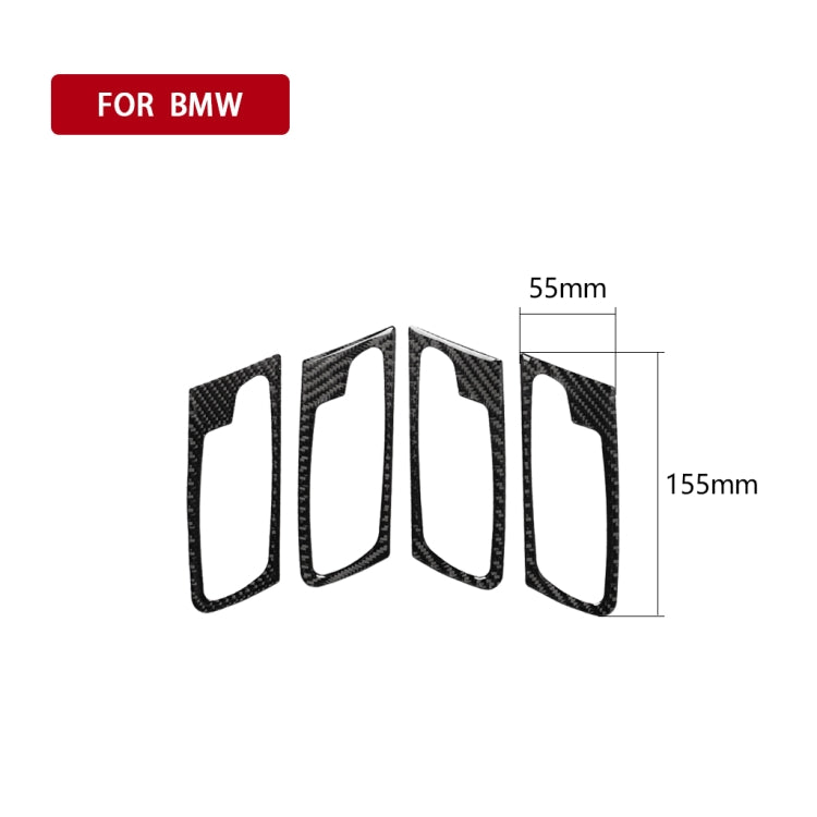 4 ใน 1 รถคาร์บอนไฟเบอร์สีทึบประตูสติกเกอร์ตกแต่งสำหรับ BMW 2008-2014X5 E70/E71,ไดรฟ์ซ้าย, Door Handle