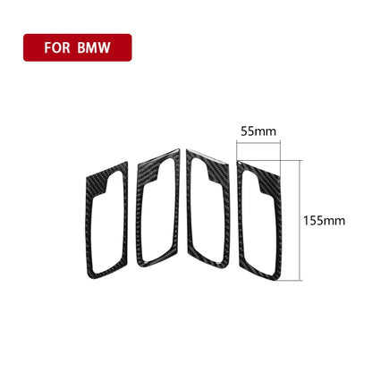 4 ใน 1 รถคาร์บอนไฟเบอร์สีทึบประตูสติกเกอร์ตกแต่งสำหรับ BMW 2008-2014X5 E70/E71,ไดรฟ์ซ้าย, Door Handle