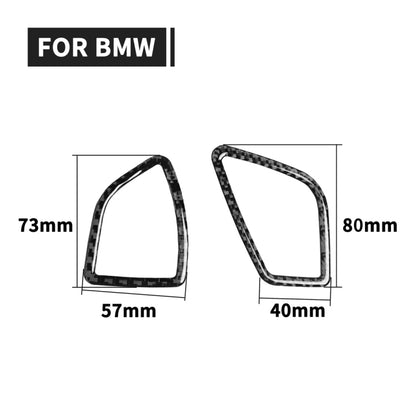 2 ชิ้นรถคาร์บอนไฟเบอร์แดชบอร์ดแอร์ O Utlet ตกแต่งสติ๊กเกอร์สำหรับ BMW 3 Series F30 2013-2018 / 3GTSeries F34 2013-2017, ไดรฟ์ขวา, Dashboard Air Outlet