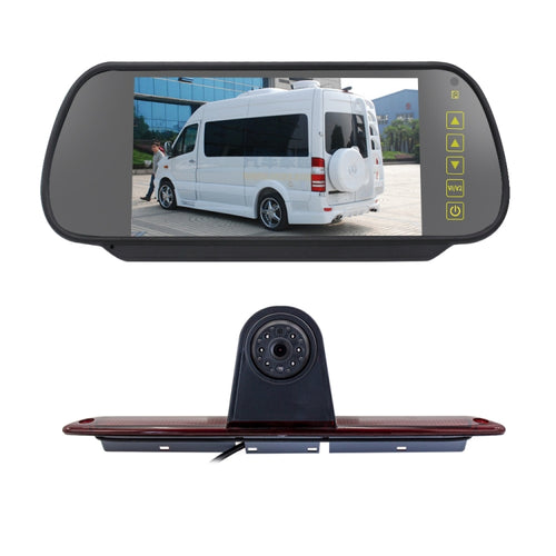 PZ461 รถกันน้ำตำแหน่งสูงไฟท้ายไฟเบรคกล้อง + จอภาพมองหลังขนาด 7 นิ้วสำหรับ Mercedes Benz / Volkswagen, PZ461 + 7 inch Rearview Monitor