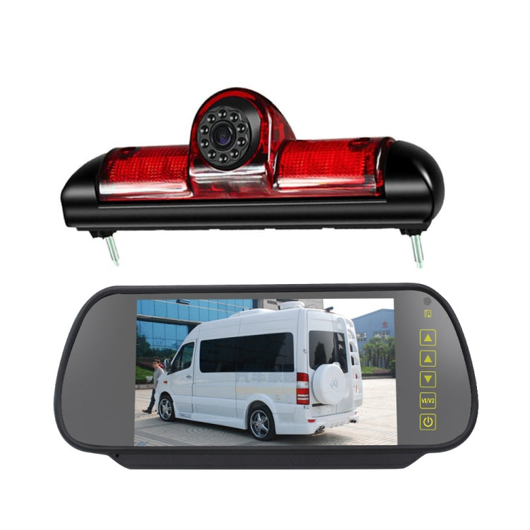 PZ460 รถกันน้ำ HD ตำแหน่งสูงไฟเบรคกล้อง + 7 นิ้วสำหรับ Fiat / Citroen / Peugeot, PZ460  + 7 inch Rearview Monitor