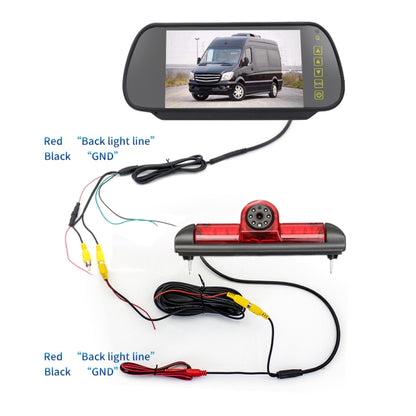 PZ460 รถกันน้ำ HD ตำแหน่งสูงไฟเบรคกล้อง + 7 นิ้วสำหรับ Fiat / Citroen / Peugeot, PZ460  + 7 inch Rearview Monitor