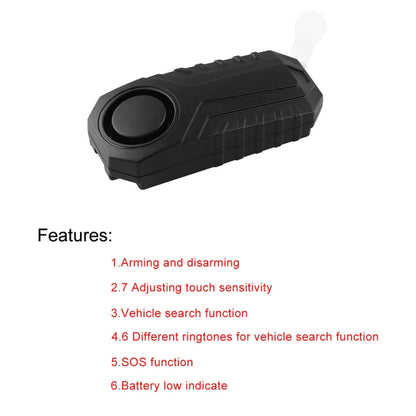 Wireless Anti-Theft Vibration รถจักรยานยนต์ จักรยานกันน้ำ Security Bike Alarm พร้อมรีโมท, MB-AH024
