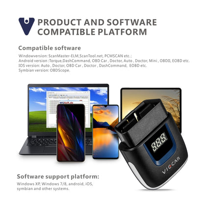 Viecar VP003 รถ Mini OBD + USB / Type-C เครื่องตรวจจับความผิดอินเทอร์เฟซ V2.2 เครื่องมือวินิจฉัยบลูทูธ, VP003