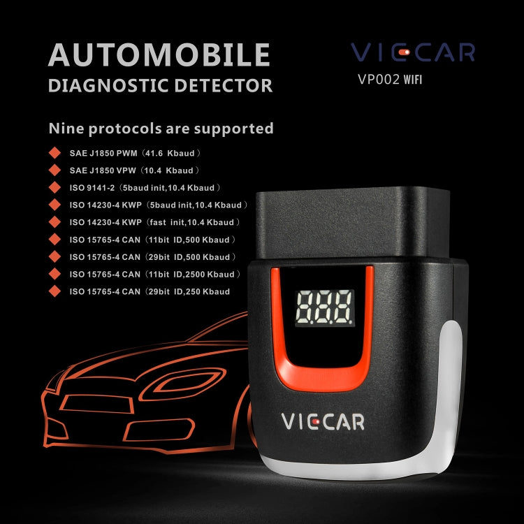 Viecar VP002 รถ Mini OBD Fault Detector V1.5 WiFi เครื่องมือวินิจฉัย, VP002