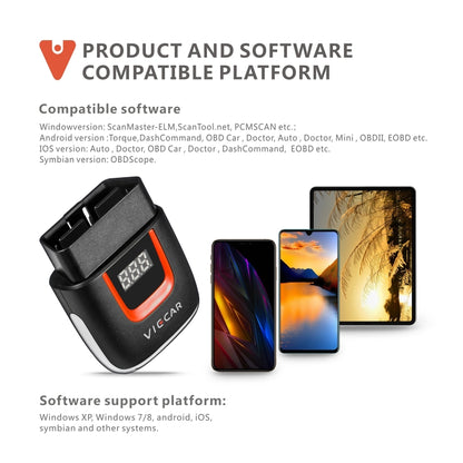 Viecar VP002 รถ Mini OBD Fault Detector V1.5 WiFi เครื่องมือวินิจฉัย, VP002