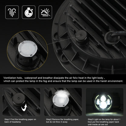 7 นิ้ว H4 / H13 DC 9V-30V 3000LM 3000K-6000K 25W รถทรงกลม LED ไฟหน้าสำหรับ Jeep Wrangler พร้อม Angel Eye, For Jeep Wrangler