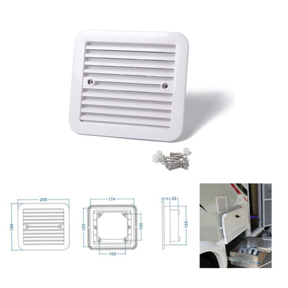 ช่องระบายอากาศสีขาว 12V พร้อมพัดลม RV Trailer Caravan Gale การระบายอากาศด้านข้าง, A0672-02