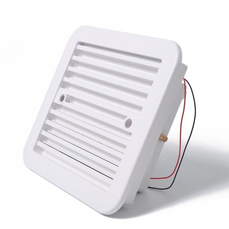 ช่องระบายอากาศสีขาว 12V พร้อมพัดลม RV รถพ่วงคาราวานปิดเสียงระบายอากาศด้านข้าง, A0672-01
