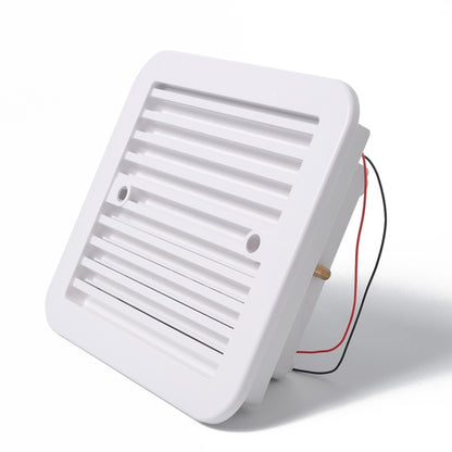 ช่องระบายอากาศสีขาว 12V พร้อมพัดลม RV รถพ่วงคาราวานปิดเสียงระบายอากาศด้านข้าง, A0672-01