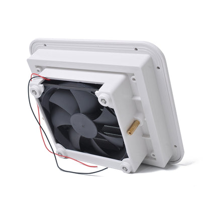 ช่องระบายอากาศสีขาว 12V พร้อมพัดลม RV รถพ่วงคาราวานปิดเสียงระบายอากาศด้านข้าง, A0672-01