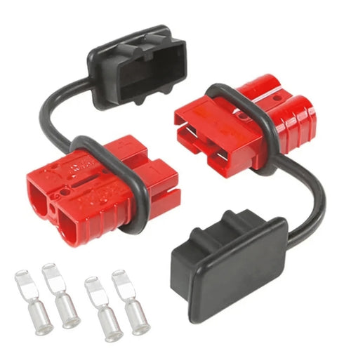 ปลั๊กขั้วต่อด่วนแบตเตอรี่ 50 แอมป์ + ฝาครอบกันฝุ่นสำหรับคาราวานรถ, 50Amp