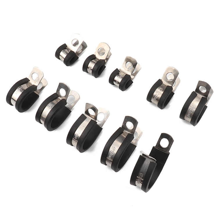 10 ชิ้นรถเบาะยางหนีบท่อหนีบสแตนเลสขนาด: 9/8 นิ้ว (28 มม.), Size: 9/8 inch (28mm)