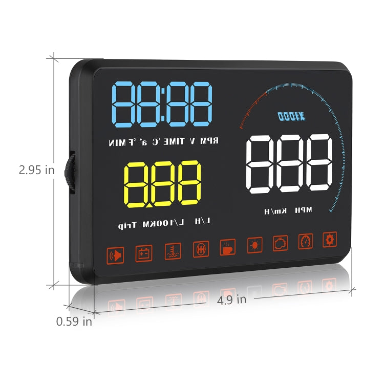 A9 5.5 นิ้ว Universal Car OBD2 HUD ติดตั้ง Head Up Display, A9(Blue)
