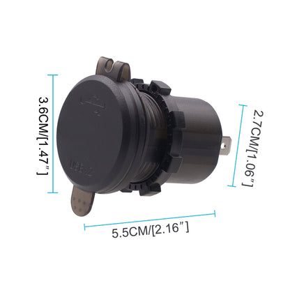 Universal Car Dual Port USB Charger Power Outlet Adapter 3.1A 5V IP66 พร้อม LED Digital Voltmeter + 60 ซม., 3.1A Voltmeter + 60cm Cable(Blue Light), 3.1A Voltmeter + 60cm Cable(Green Light), 3.1A Voltmeter + 60cm Cable(Red Light)