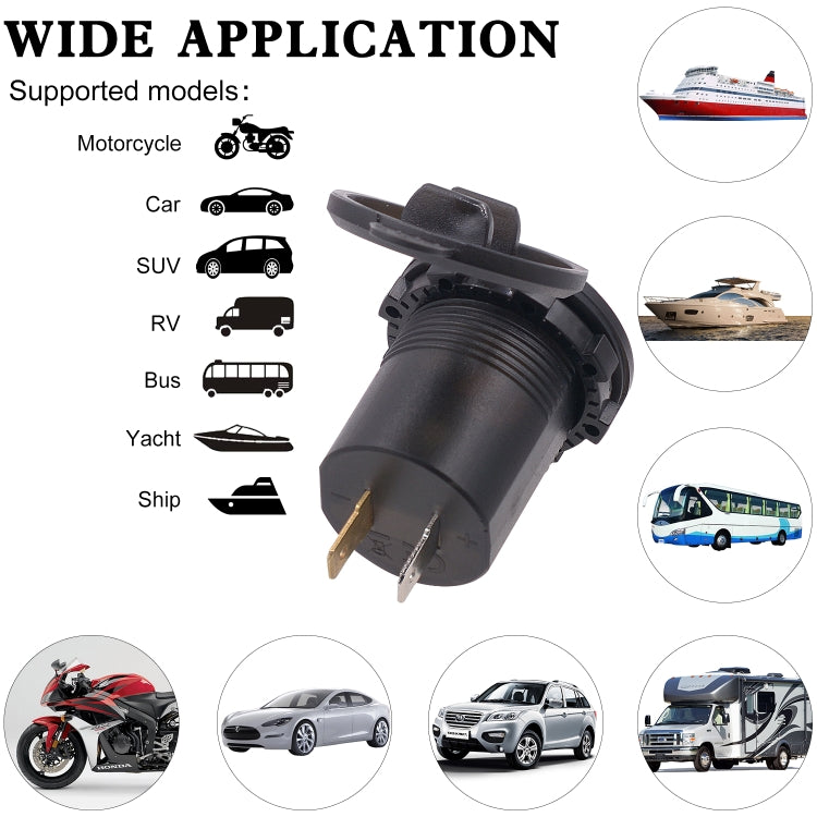 Universal Car Dual Port USB Charger Power Outlet Adapter 3.1A 5V IP66 พร้อม LED Digital Voltmeter + 60 ซม., 3.1A Voltmeter + 60cm Cable(Blue Light), 3.1A Voltmeter + 60cm Cable(Green Light), 3.1A Voltmeter + 60cm Cable(Red Light)
