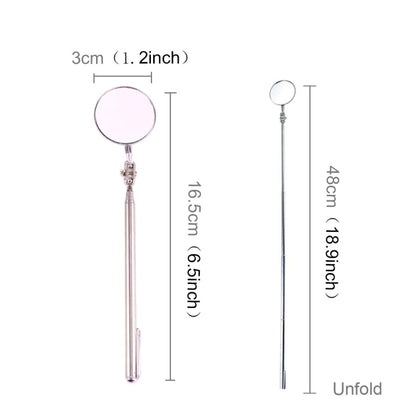 กระจกตรวจสอบ Telescoping ตัวถังรถยนต์ เส้นผ่านศูนย์กลางกระจก 30 มม. ความยาว 165 มม, Diameter: 30mm, Length: 165mm