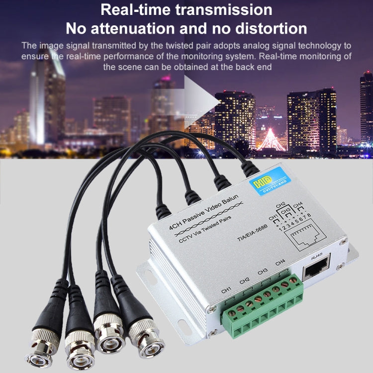 HD204A-F HD-CVI/TVI/AHD กล้องวงจรปิด 4CH UTP Passive Video Balun, HD204A-F