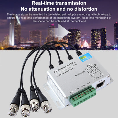 HD204A-F HD-CVI/TVI/AHD กล้องวงจรปิด 4CH UTP Passive Video Balun, HD204A-F