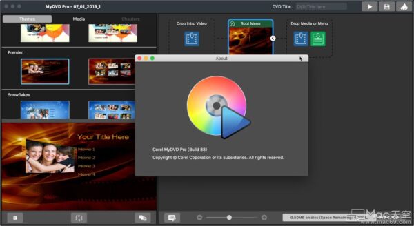 Corel MyDVD Pro 1.2.8 Final Build 88 Mac