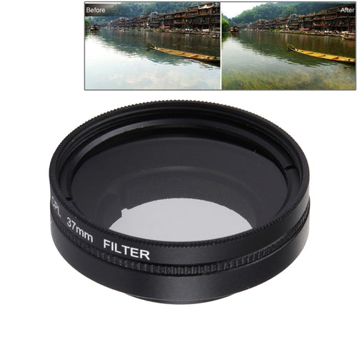 JUNESTAR สำหรับ Xiaomi Xiaoyi Yi II กล้องกีฬา 4K Proffesional ตัวกรอง CPL 37 มม. + หมวกป้องกันเลนส์, CPL Filter+Lens Cap