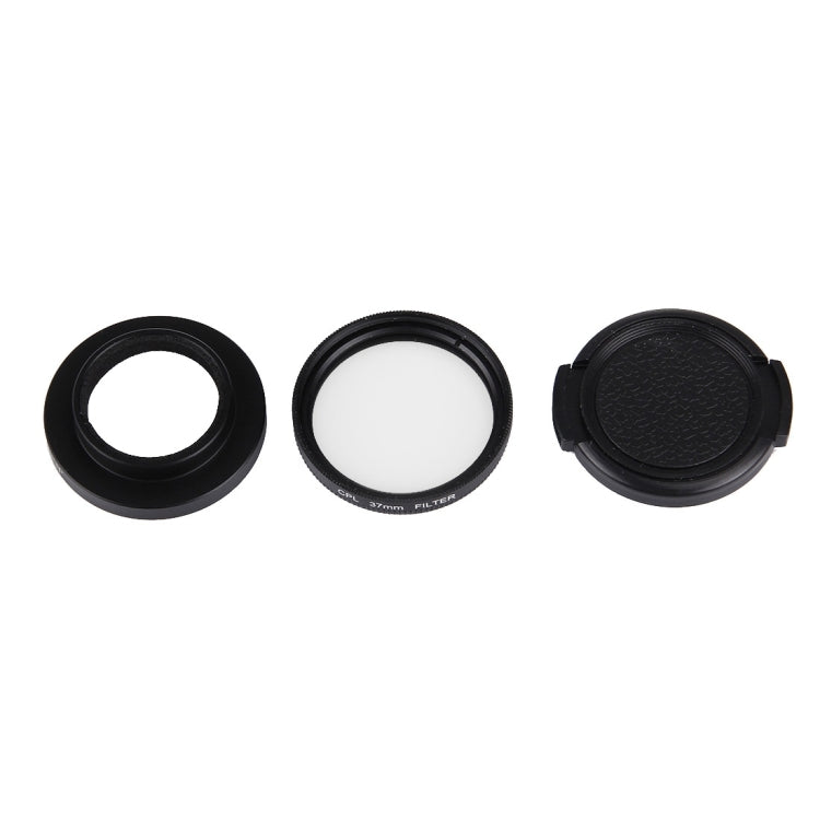 JUNESTAR สำหรับ Xiaomi Xiaoyi Yi II กล้องกีฬา 4K Proffesional ตัวกรอง CPL 37 มม. + หมวกป้องกันเลนส์, CPL Filter+Lens Cap