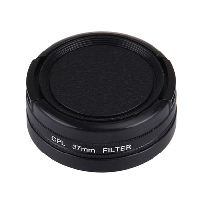 JUNESTAR สำหรับ Xiaomi Xiaoyi Yi II กล้องกีฬา 4K Proffesional ตัวกรอง CPL 37 มม. + หมวกป้องกันเลนส์, CPL Filter+Lens Cap