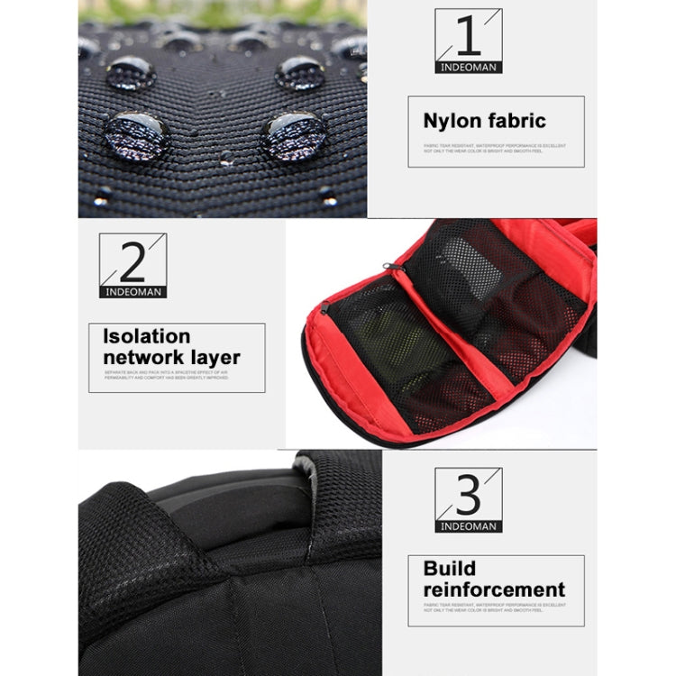 INDEPMAN DL-B012 กระเป๋าเป้สะพายหลังกีฬากลางแจ้งแบบพกพาสำหรับ GoPro, SJCAM, Nikon, Canon, Xiaomi Xiaoyi YI, ขนาด: 27.5 * 12.5 * 34 ซม.